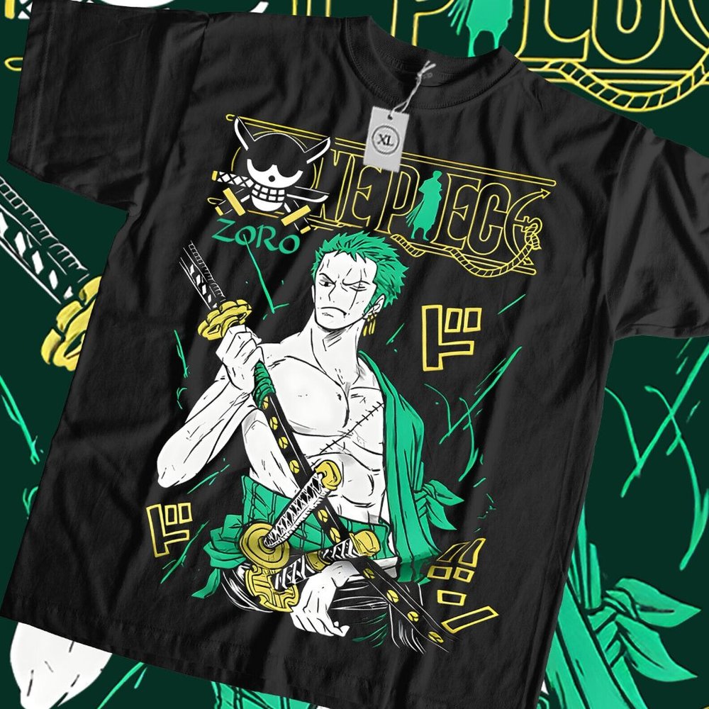 Zoro One Piece T-shirt Pirate Anime Manga 2022,NewGraphic Tee Ullistrator Design